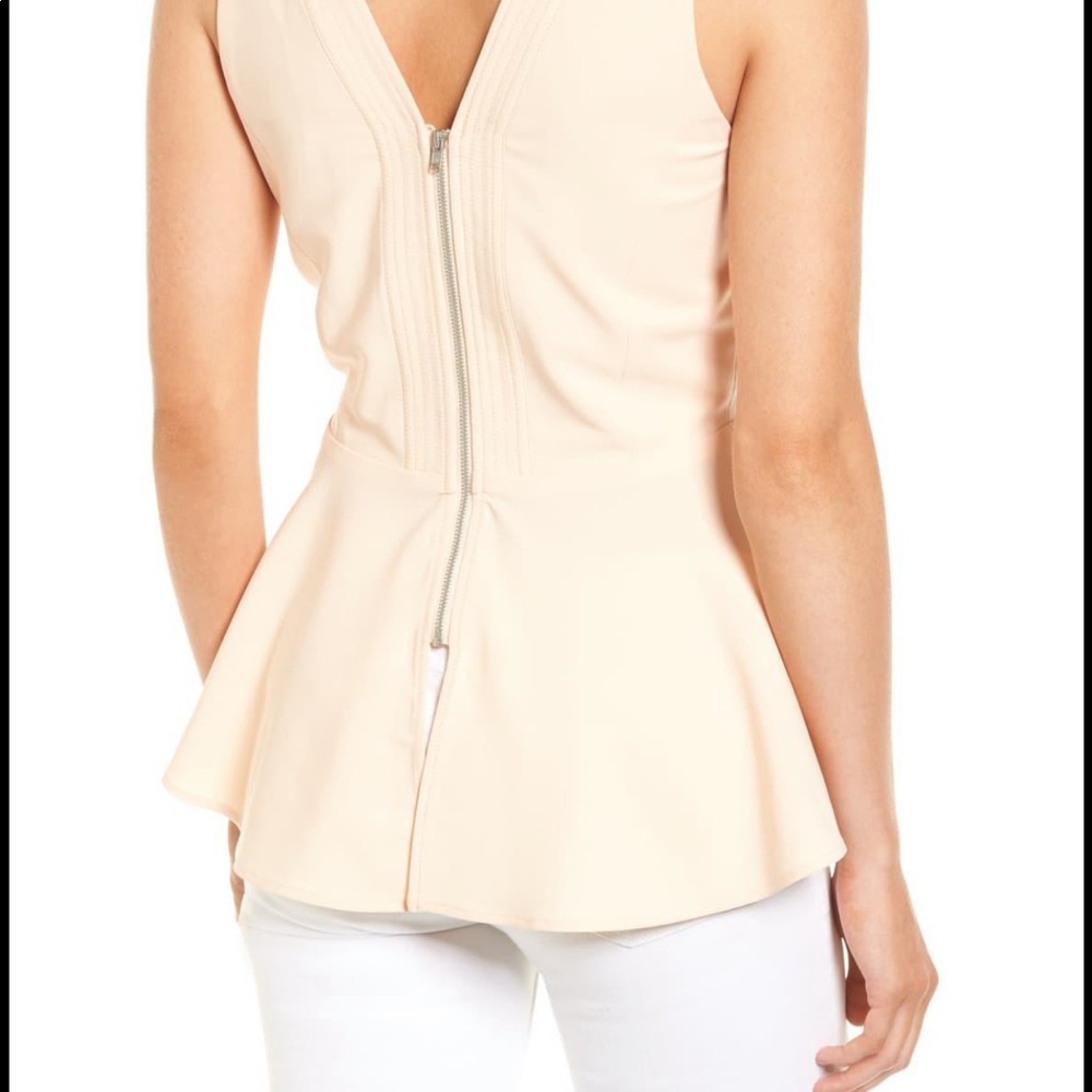 Chelsea28 Peplum Top Light Pink Sz M